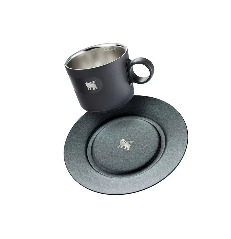 Caneca Daybreak Cappuccino com Pires Matte Black | 192ML