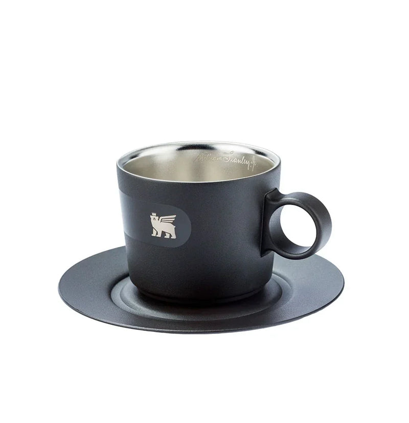 Caneca Daybreak Cappuccino com Pires Matte Black | 192ML
