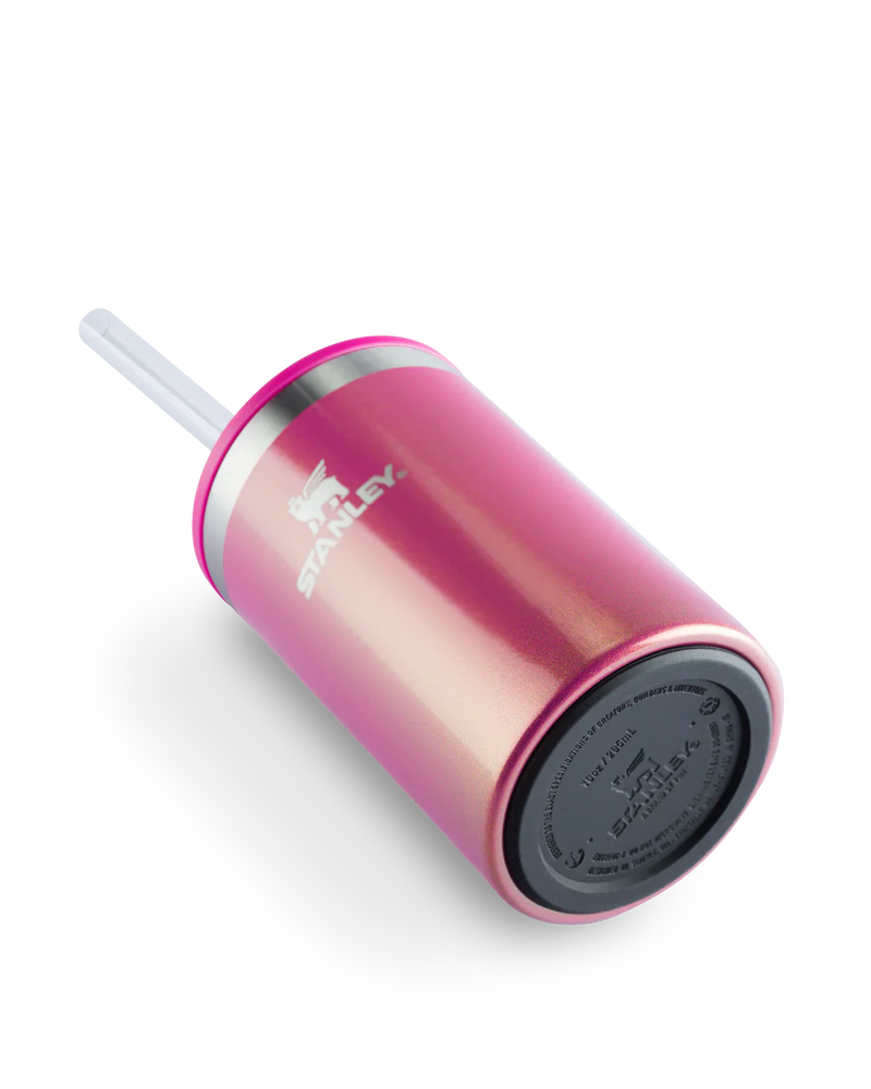 Can Cooler com canudo Dazzle Pink Shimmer | 296ML