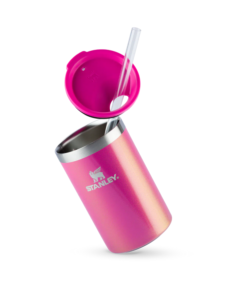 Can Cooler com canudo Dazzle Pink Shimmer | 296ML