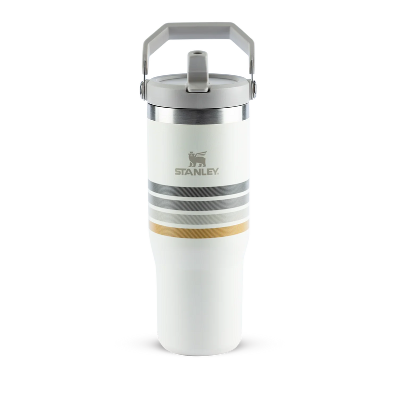 Tumbler Térmico Flip Straw Varsity Cream Ash Stripes | 887ml
